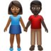 苹果系统里的男女牵手：中深色肤色，深色肤色emoji表情