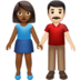 苹果系统里的男女牵手：中暗肤色，浅肤色emoji表情