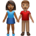 苹果系统里的男女牵手：中深色肤色，中肤色emoji表情