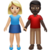 苹果系统里的男女牵手：中浅肤色，深色肤色emoji表情