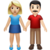 苹果系统里的男女牵手：中浅肤色，浅肤色emoji表情