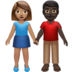 苹果系统里的男女牵手：中等肤色，深色肤色emoji表情