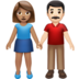 苹果系统里的男女牵手：中肤色，浅肤色emoji表情