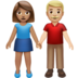 苹果系统里的男女牵手：中等肤色，中等肤色emoji表情
