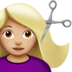 苹果系统里的女士理发：中等浅肤色emoji表情