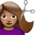 苹果系统里的女性理发：中等肤色emoji表情