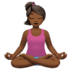 苹果系统里的打坐的女人：中黑肤色emoji表情