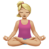 苹果系统里的打坐的女人：中浅肤色emoji表情