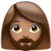苹果系统里的有络腮胡子的女人: 中等肤色emoji表情