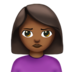 苹果系统里的女人撅嘴：中等深色肤色emoji表情