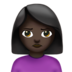 苹果系统里的女人撅嘴：深色肤色emoji表情