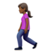 苹果系统里的行走的女人：中黑肤色emoji表情