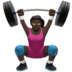 苹果系统里的女性举重：深色肤色emoji表情
