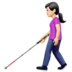 苹果系统里的拿拐杖的女人：浅肤色emoji表情
