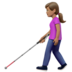 苹果系统里的拿拐杖的女人：中等肤色emoji表情