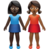 苹果系统里的女性牵手：深色肤色，中深色肤色emoji表情