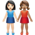 苹果系统里的女性牵手：浅肤色，中肤色emoji表情
