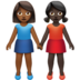 苹果系统里的女性牵手：中深色肤色，深色肤色emoji表情