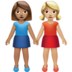 苹果系统里的女性牵手：中等肤色，中等肤色emoji表情