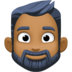 Facebook上的有络腮胡子的男人: 中等-深肤色emoji表情