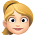 Facebook上的女：肤色浅，金发emoji表情