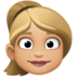 Facebook上的女性：中浅肤色，金发emoji表情