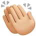 Facebook上的拍手：中等浅肤色emoji表情