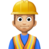 Facebook上的施工人员：中浅肤色emoji表情