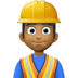Facebook上的施工人员：中黑肤色emoji表情