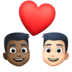 Facebook上的情侣: 男人男人较深肤色较浅肤色emoji表情