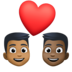 Facebook上的情侣: 男人男人中等-深肤色较深肤色emoji表情