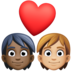Facebook上的情侣: 成人成人较深肤色中等-浅肤色emoji表情