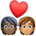 Facebook上的情侣: 成人成人较深肤色中等肤色emoji表情