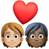 Facebook上的情侣: 成人成人中等-浅肤色较深肤色emoji表情