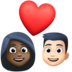 Facebook上的情侣: 女人男人较深肤色较浅肤色emoji表情