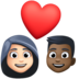 Facebook上的情侣: 女人男人较浅肤色较深肤色emoji表情