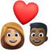 Facebook上的情侣: 女人男人中等-浅肤色较深肤色emoji表情