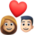 Facebook上的情侣: 女人男人中等-浅肤色较浅肤色emoji表情