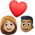 Facebook上的情侣: 女人男人中等-浅肤色中等-深肤色emoji表情