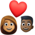 Facebook上的情侣: 女人男人中等肤色较深肤色emoji表情