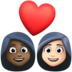 Facebook上的情侣: 女人女人较深肤色较浅肤色emoji表情