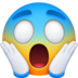 Facebook上的恐惧中尖叫的脸emoji表情