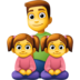 Facebook上的家庭：男人，女孩，女孩emoji表情