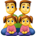 Facebook上的家庭：男人，男人，女孩，女孩emoji表情