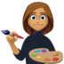 Facebook上的女艺术家：中等肤色emoji表情