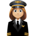 Facebook上的女飞行员：中浅肤色emoji表情