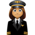 Facebook上的女飞行员：中等肤色emoji表情