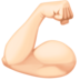 Facebook上的屈肌二头肌：浅肤色emoji表情