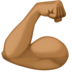 Facebook上的屈肌二头肌：中等深色肤色emoji表情