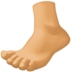 Facebook上的脚：中等肤色emoji表情